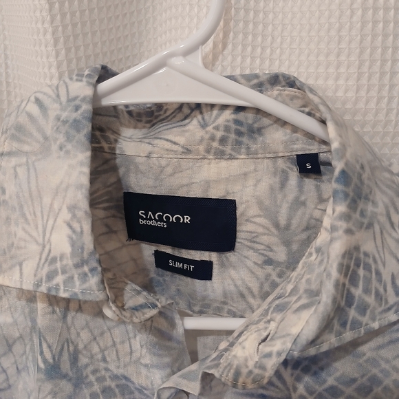 NWT Sacoor Brothers Blue Slim Fit Shirt - Picture 3 of 8